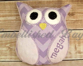 Personalized Stuffed Owl Soft and Plush Toy for Baby or Dog - SMALL