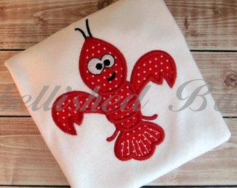 Crawfish Fleur de Lis Applique Personalized T-shirt for Girls or Boys