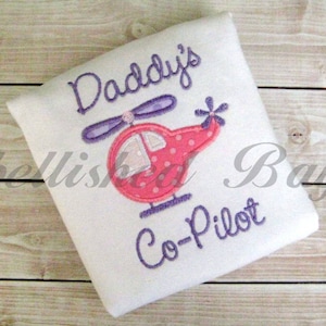 Pilot Copilot Blue Newborn Gift Baby Bodysuit