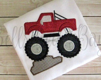 Monster Truck Personalized Appliqued T-shirt for Boys