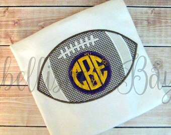 Football with Monogram Personalized Appliqued T-shirt for Boys, LSU or any team theme