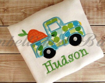 Easter Truck with Carrot Applique T-shirt or bodysuit Bodysuit for Girls or Boys Personalized