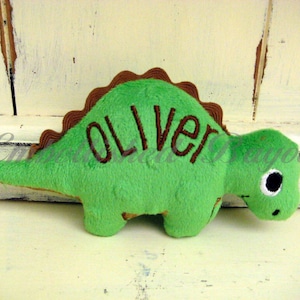 Personalized Stuffed Dinosaur Stegosaurus Soft and Plush Toy for Baby or Dog