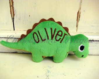 Personalized Stuffed Dinosaur Stegosaurus Soft and Plush Toy for Baby or Dog