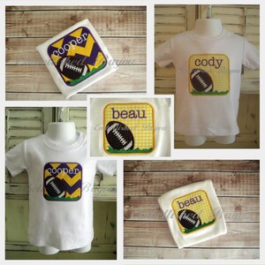 Football Patch Personalized Appliqued T-shirt for Boys, LSU theme image 2