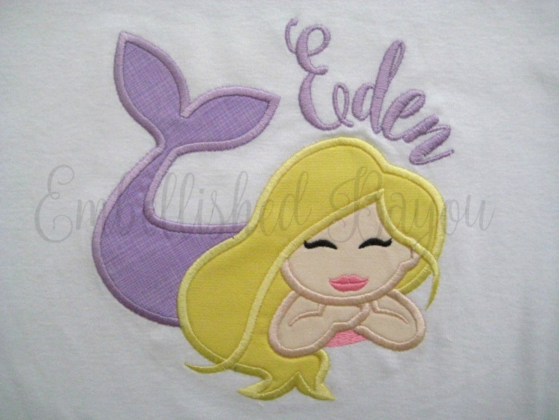 Mermaid Applique Ruffle Tshirt or Bodysuit for Girls Etsy