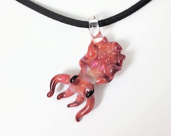 Reddish Glass Cuttlefish Pendant - Glass by Patrice