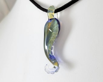 Blue Green Tentacle Pendant - Glass Art by Patrice