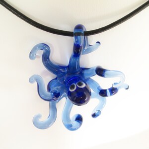 Kobalt Blauw Glas Octopus Hanger - Glas van Patrice