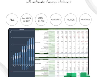 Bookkeeping General Ledger Template, Financial Statements, Excel & Google Sheets Accounting Dashboard