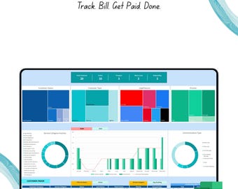 Excel Invoice Tracker, Client Payment, Task Manager Spreadsheet (Digital Download)