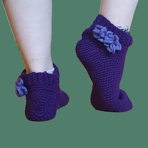 Hand crocheted comfortable, cosy bed socks. Sizing and colour to individual requirements