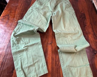 Pantalones chinos de algodón verde salvia de talle alto para mujer, talla 8, LL Bean Vintage 0XK54
