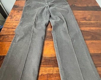 Pantalones de pana gris Haggar Vintage para hombre, talla 34x31, para negocios