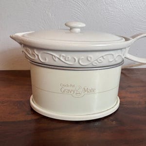 Tapa de cerámica para salsa Crock-Pot Gravy Mate Electric Warmer SCVG600 color crema