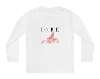 Youth Long Sleeve Dance Tee, Perfect for Young Dancers, Dance Class, Recitals, Everyday Wear, Gift for Dance Lovers