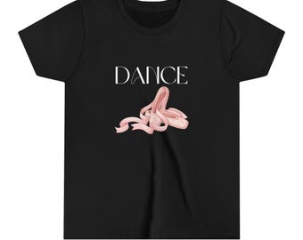 Ballet Dance Tee for Kids, Youth Short Sleeve Shirt, Dance Lovers Gift, Ballet Class Shirt, Kids Dance Top, Dancewear for Girls, Perfect for