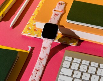 Coquette Apple Uhrenarmband | Rosa Schleife-preppy Design