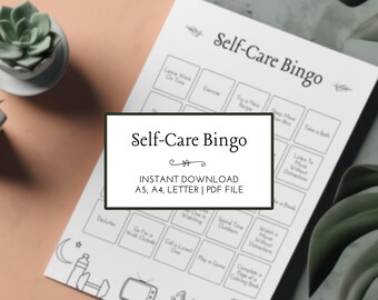 Self-Care Bingo zum Ausdrucken: Habit Tracker (A4, A5, Letter) (Digitaler Download)