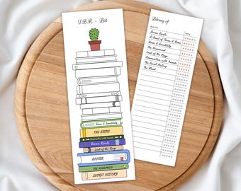 Printable Book Tracker Lesezeichen: TBR List Bücherregal (PDF)