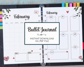 A5 Bullet Journal Vorlage | 12 Themen-, Stimmungs- & Wochenplaner (Instant Download)