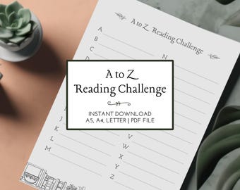 A bis Z Reading Challenge Printable: Minimalistischer Buch Reading Tracker (PDF)