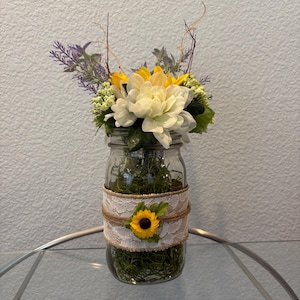 Mason Jar Sunflower Centerpiece - Home Decor