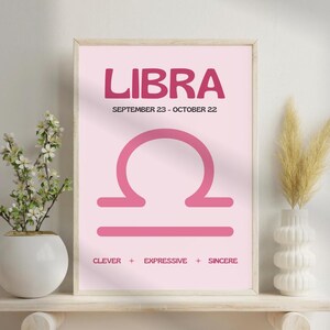 Libra Zodiac Poster, Libra Digital Poster, Zodiac Digital Poster, Horoscope Art Print, Libra Zodiac Wall Art, Star Sign Print