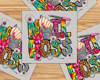 Nail Boss DTF Heat Transfer: Nail Tech, Manicurist Ready For Press