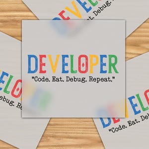 Developer Transfer, Code Eat Debug Repeat Decal, Funny Programmer, Software Developer Gift Iron On Decal, Funny Developer, Coding Humor image 8