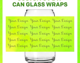 Custom UV DTF Decal, Glass Cup Wrap, Peel and Stick