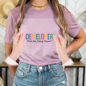 Developer Transfer, Code Eat Debug Repeat Decal, Funny Programmer, Software Developer Gift Iron On Decal, Funny Developer, Coding Humor image 3
