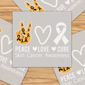 Melanoma Awareness DTF Transfer: Peace Love Cure, Black Ribbon