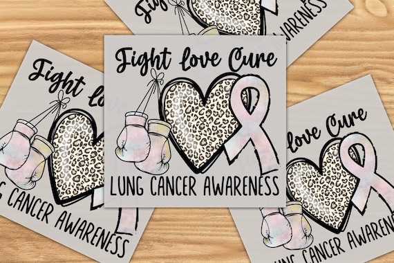 Lung Cancer Awareness DTF Transfer: White Ribbon Heat Press Design