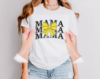 Softball Mama DTF Transfer: Retro Coquette Bow, Game Day Shirt