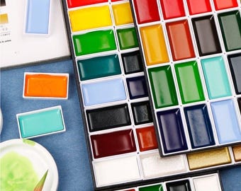 Japanese artisan watercolour dried ink set - made in Japan