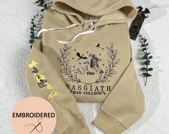 Vierter Flügel Drache Besticktes Sweatshirt: Bücherwurm Drachenreiter Geschenk