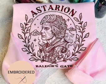 Astarion Besticktes Sweatshirt: Baldur's Gate 3 Fan Geschenk