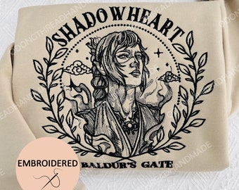 Shadowheart Besticktes Sweatshirt: Baldur's Gate Fanbekleidung