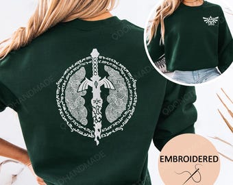 Besticktes Zelda Tears of the Kingdom Sweatshirt: Gamer Geschenk