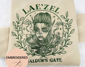 Lae'zel Besticktes Sweatshirt: Baldur's Gate Fanbekleidung