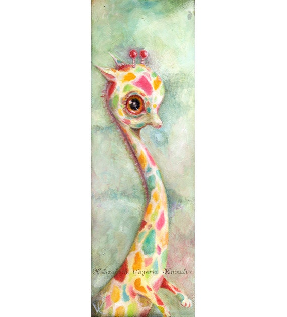 Colorful Giraffe Print Nursery Art Big Eye Art Pop Etsy