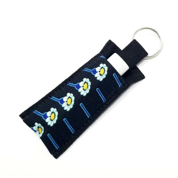 Chapstick Holder Keychain, Lip Balm Holder, Fabric Chapstick Holder, Lip Balm Keychain, Fabric Lip Balm Case, Daisiy Lip Balm Holder,Daisies