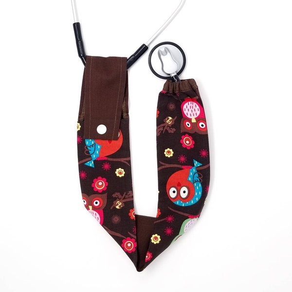 Stethoscope Cover, Stethoscope Covers, Nursing Student, Student Nurse, Stethoscope Sock, Cute Owls on Brown, AnnabelsAccessories, Vet, EMT