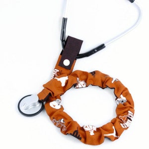 Stethoscope Cover, Stethoscope Covers, Nursing Student, Student Nurse, Texas Longhorns, Team Sports Fabric, Football, Texas, NCAA, Grad Gift image 1