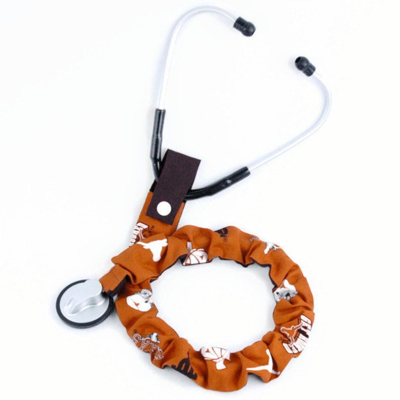 Stethoscope Cover, Stethoscope Covers, Nursing Student, Student Nurse, Texas Longhorns, Team Sports Fabric, Football, Texas, NCAA, Grad Gift image 1