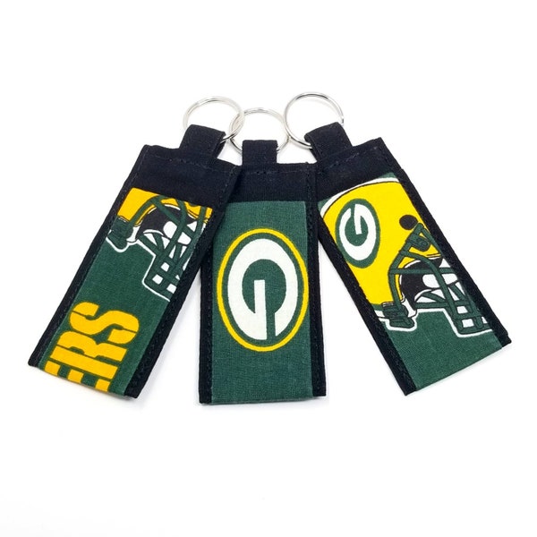 Chapstick Holder Keychain, Lip Balm Holder, Chapstick Holder, Lip Balm Keychain, Fabric Lip Balm Holder, Green Bay Packers, Team Sports