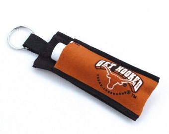 Chapstick Holder Keychain, Lip Balm Holder, Chapstick Holder, Lip Balm Keychain, Lip Balm Cozy, Chapstick Cozy, Texas Longhorns, Team Sport