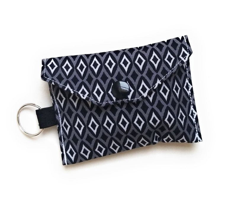 Credit Card Pouch AirPods Charger Fabric Keychain Credit Card Holder Mini Keychain Purse Minimalist Credit Card Keychain ID Keychain