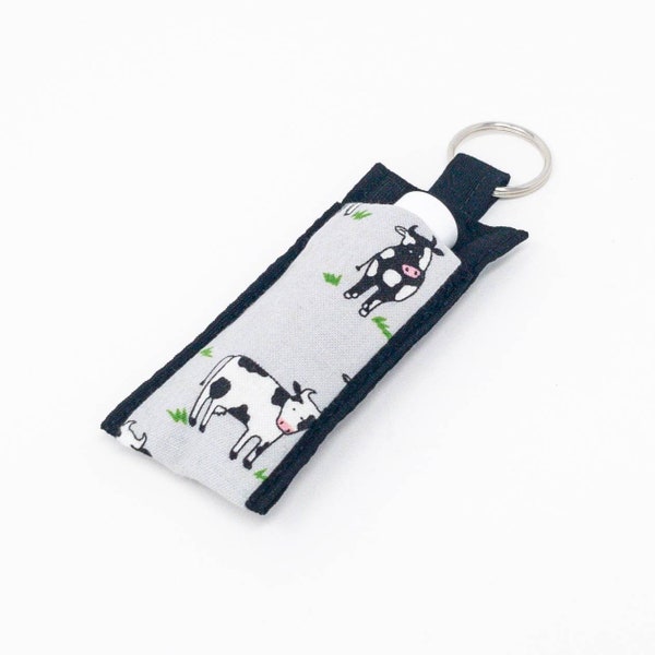 Chapstick Holder Keychain, Fabric Lip Balm Holder, Chapstick Holder, Lip Balm Keychain, Lip Balm Case, Cows Lip Balm Holder, Chapstick, Cows